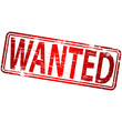 Rubber stamp illustration showing "WANTED" text