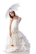Young woman in a wedding dress