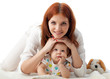 .Mother with sweet small baby. .