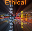 Ethical leadership background concept glowing