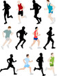 runners - vector illustration