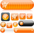 Add to cart orange high-detailed icons.