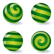 Set of striped spheric icons