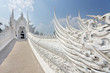 buddhism white temple in Thailand