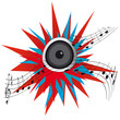 Loud music from a speaker Loud music from a speaker