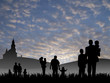 young people with children going to church