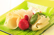 Cheese and strawberries Cheese and strawberries