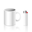 vector lighter and mug