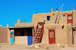 Photo: Bright colorful doors of ancient Taos Pueblo, NM Bright colorful doors of ancient Taos Pueblo, NM