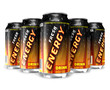 Energy drinks in metal cans