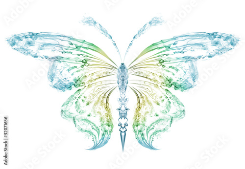 Illustration: Smoke flowers butterfly silhouette Smoke flowers butterfly silhouette