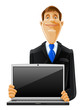 handsome man with laptop