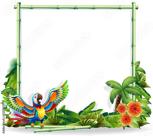 Vector: Pappagallo Ara sfondo Bambù-Macaw Parrot Bamboo Background Pappagallo Ara sfondo Bambù-Macaw Parrot Bamboo Background