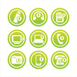 set of 9 green technology with arrows signs