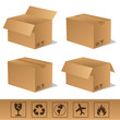 Vektor: Paket Päckchen Lieferung Box Karton Set 10 Paket Päckchen Lieferung Box Karton Set 10