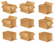 Vektor: Paket Päckchen Lieferung Box Karton Set 14 Paket Päckchen Lieferung Box Karton Set 14