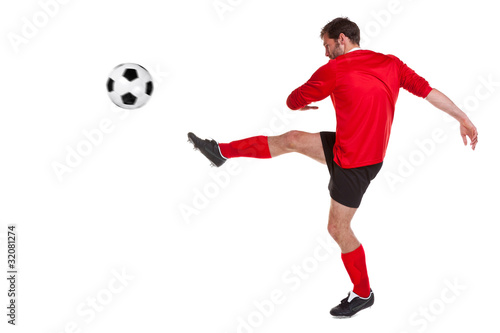Photo: Footballer cut out on white Footballer cut out on white