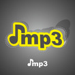 MP3. Vector sticker set.