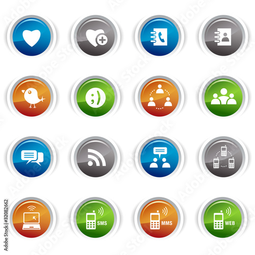 Vektor: Glossy Buttons - Social media icons Glossy Buttons - Social media icons