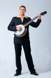 Man Is Playing on Banjo. Man Is Playing on Banjo.