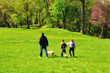 Happy family in park