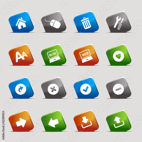 Vektor: Cut Squares - Classic web icons Cut Squares - Classic web icons
