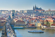 Charles Bridge, Vltava river and Charles Bridge, Prague