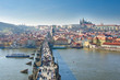 Photo: Vltava river, Charles bridge and Prague Castle view, Prague Vltava river, Charles bridge and Prague Castle view, Prague