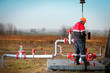 Gas production operator works