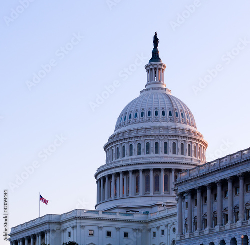 Photo: Sunrise behind the dome of the Capitol in DC Sunrise behind the dome of the Capitol in DC