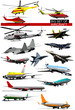 Vector: Big set of aircraft. Vector illustration Big set of aircraft. Vector illustration