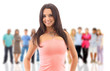 Group of people on white.Teenager girl and teenager boy Group of people on white.Teenager girl and teenager boy