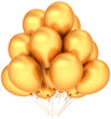 Birthday balloons golden luxury decoration for joyful party