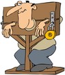 Man Locked In A Pillory