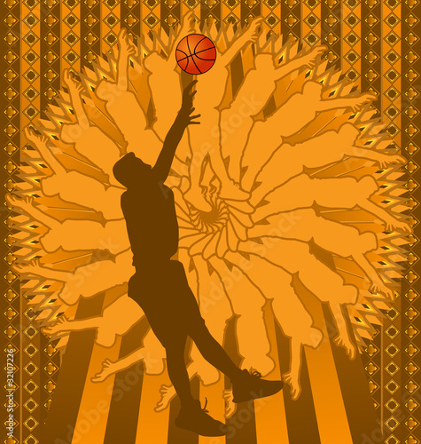 basketball player silhouette. with asketball player