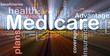Medicare pozadia koncepcia žiariace