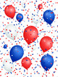 Ballons et confettis bleus blancs rouges