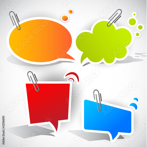Vector: Colorful paper bubble for speech Colorful paper bubble for speech