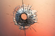 bullet hole in glass