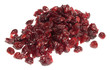 Dried cranberries on white