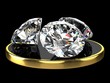 Photo en ligne au meilleur prix Three diamonds on a stand with a gold