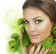 Spring Beauty outdoors. Perfect skin Spring Beauty outdoors. Perfect skin