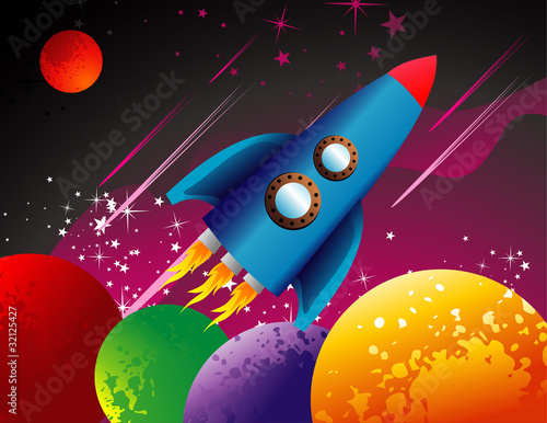 Vector: nave espacial en vector nave espacial en vector