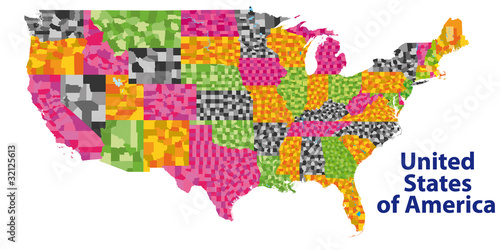 Vector: detailed map of USA with ALL counties detailed map of USA with ALL counties