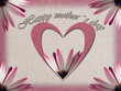 white mothers day card with pink heart, borders and flowers