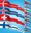 Set of world flags. High detailed 3d vector concept Set of world flags. High detailed 3d vector concept