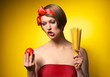 Young housewife in retro style