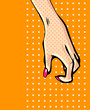 Hand icon in pop art comic style from big vintage comic symbol c