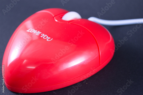 Photo: Mouse - Heart shaped with "I love you" Mouse - Heart shaped with "I love you"