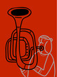 man playing tube